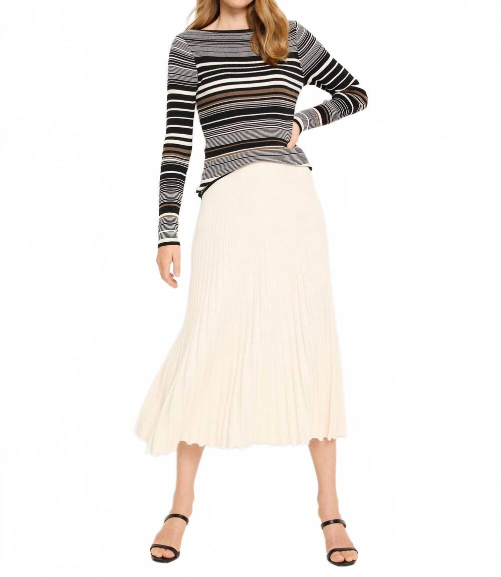 NEW NIC + ZOE striped ribed sweater tee in black multi
